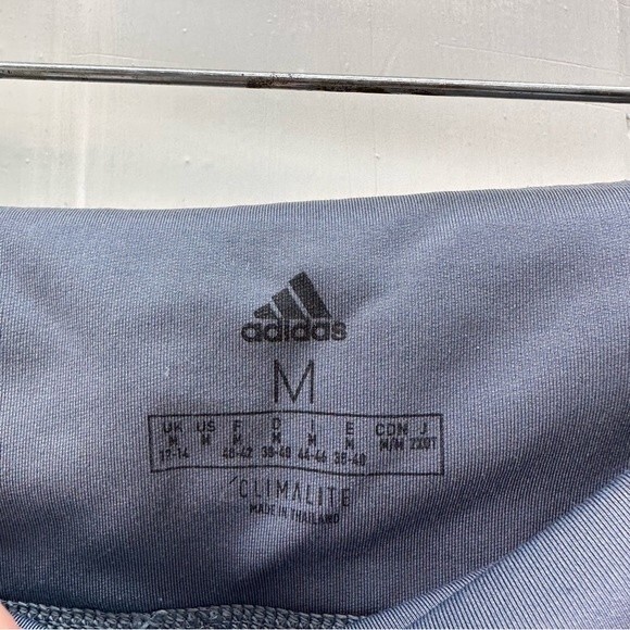 Adidas climalite floral dusty blue grey leggings women's medium inseam of 31 - Picture 5 of 5